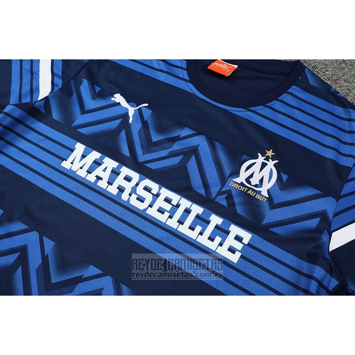 Chandal del Olympique Marsella Manga Corta 2022-2023 Azul - Pantalon Corto